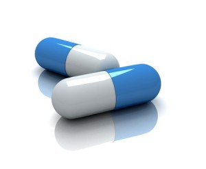 medicatie pillen wit blauw